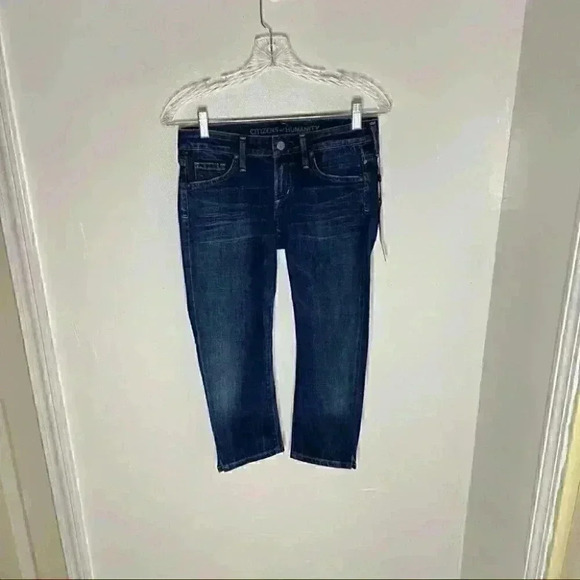 NEW Citizens of Humanity Racer Lowrise Skinny Cropped Jeans Envy Preppy Denim - Picture 2 of 7